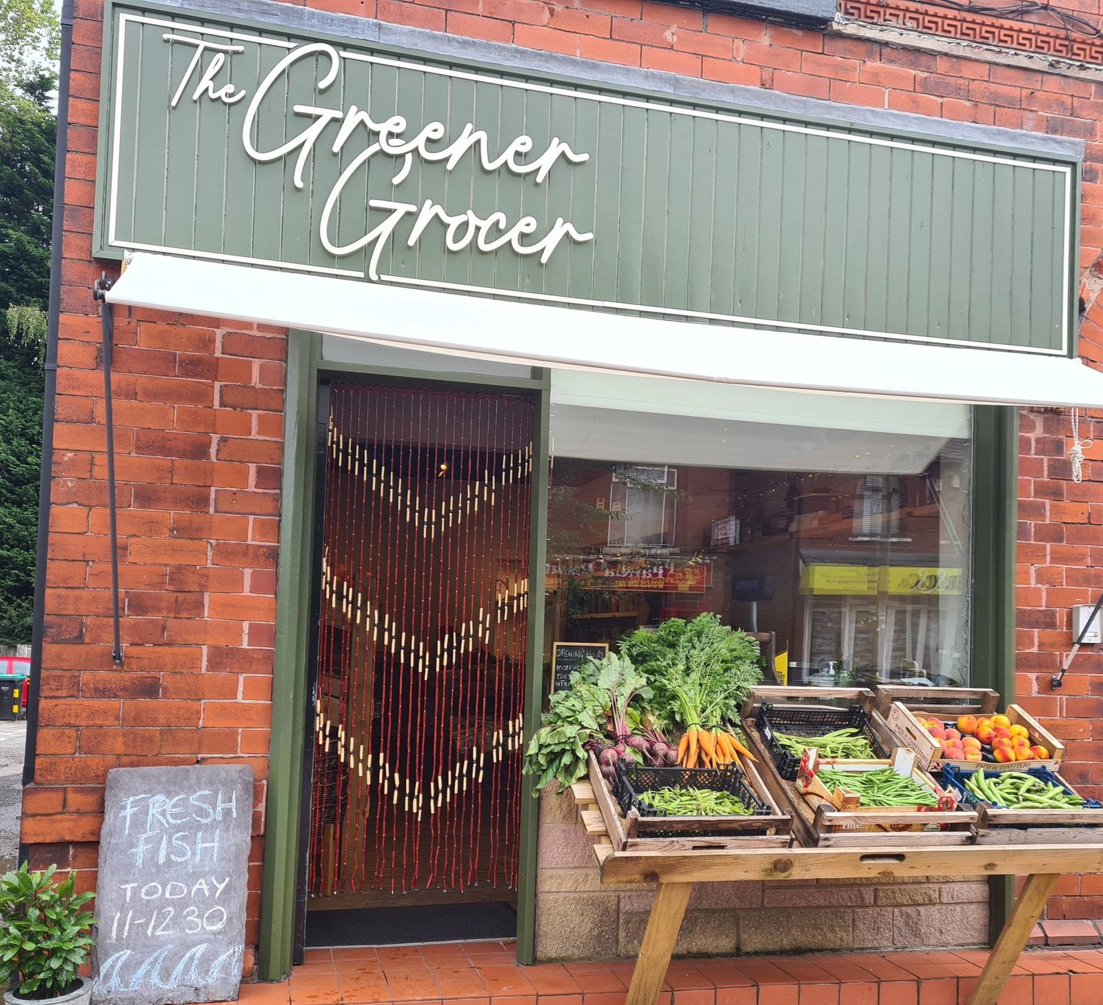 The Greener Grocer shopfront on Park Lane